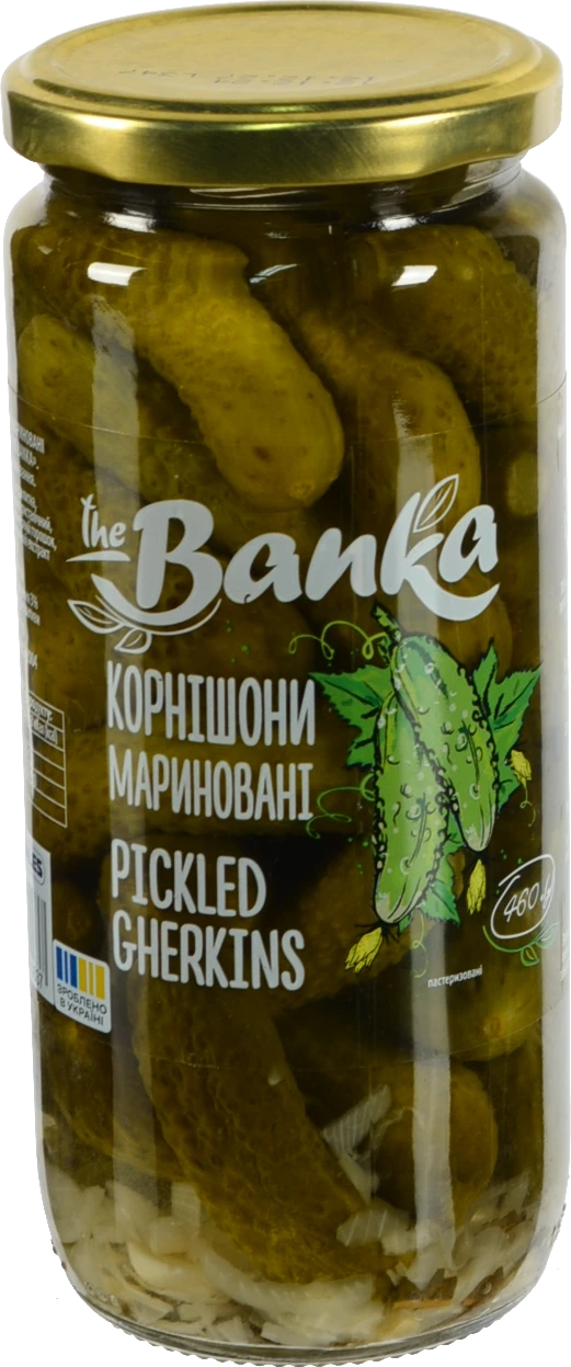Корнішони мариновані пастеризовані the Banka с/б 460г
