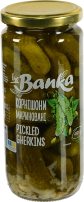 Корнішони мариновані пастеризовані the Banka с/б 460г