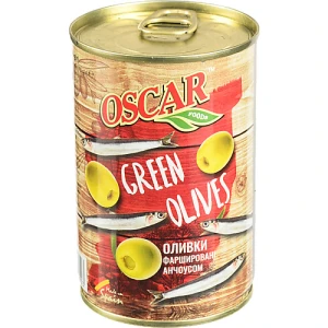 Оливки фаршировані анчоусом Oscar з/б 314мл