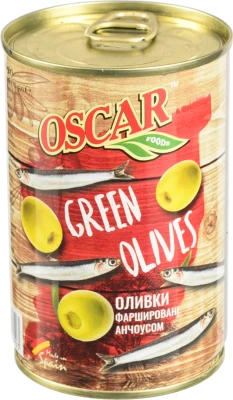 Оливки фаршировані анчоусом Oscar з/б 314мл