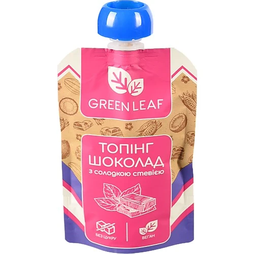 Топінг з солодкою стевією Шоколад Green Leaf д/п 90г