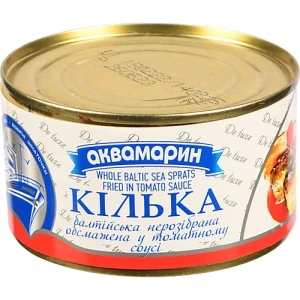 Кілька нерозібрана обсмажена в томатному соусі Балтійська Аквамарин з/б 230г