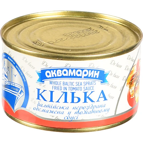 Кілька нерозібрана обсмажена в томатному соусі Балтійська Аквамарин з/б 230г