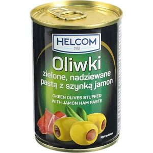 Оливки Helcom 300мл фаршировані пастою з шинки