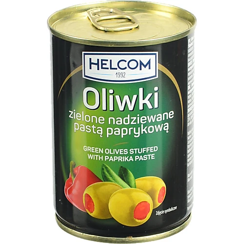 Оливки Helcom 300мл фаршировані пастою з паприки