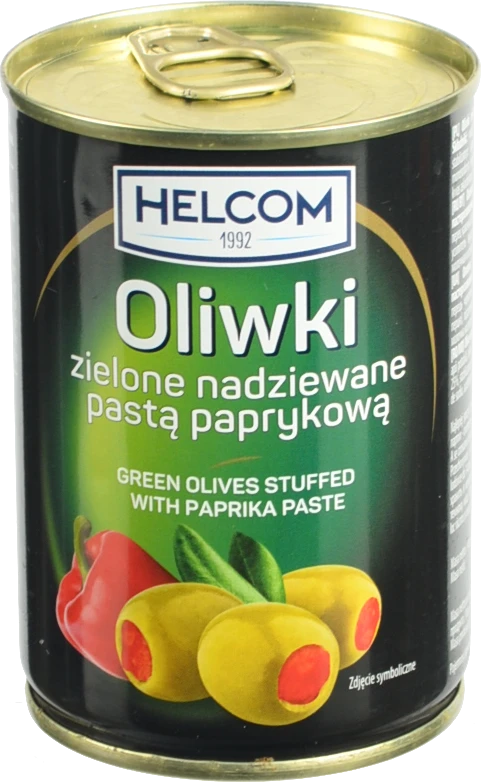 Оливки Helcom 300мл фаршировані пастою з паприки