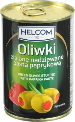 Оливки Helcom 300мл фаршировані пастою з паприки