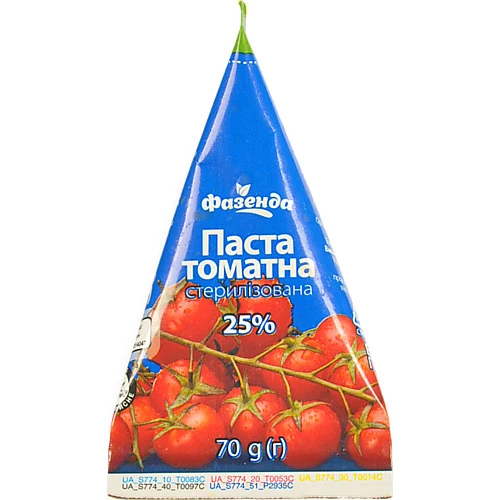 Томатна паста Фазенда 70г 25% пірамідка