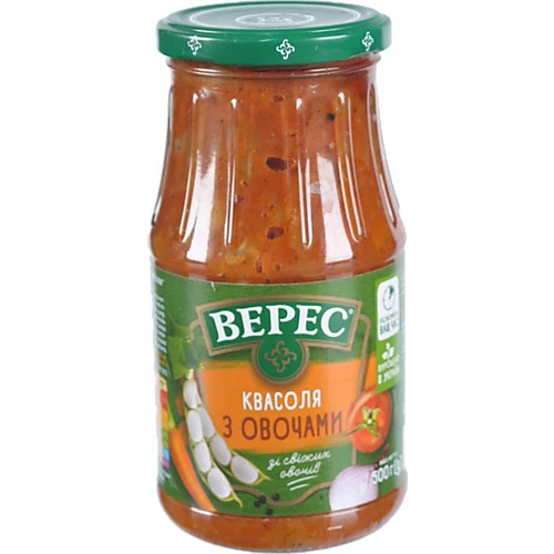 Квасоля з овочами Верес с/б 530г