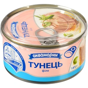 Тунець філе Аквамарин з/б 185г