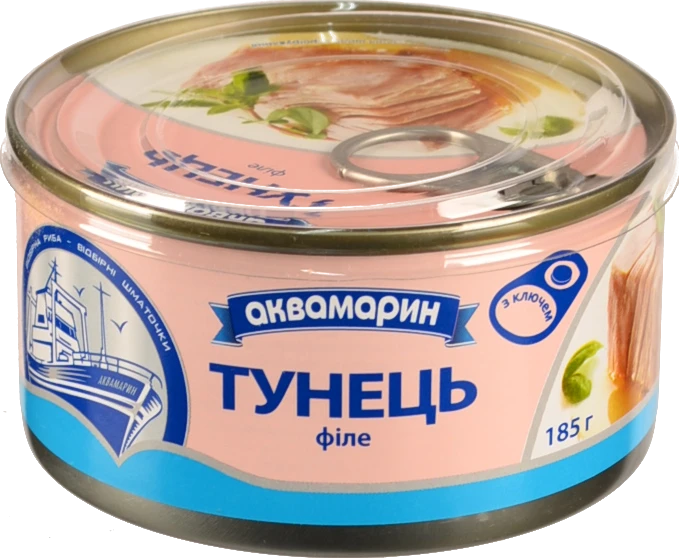Тунець філе Аквамарин з/б 185г