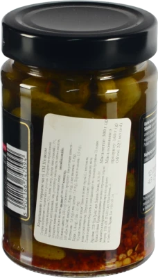 Корнішони Helcom 327мл з перцем чилі