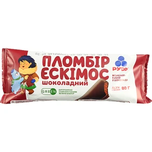 Морозиво Рудь 80г ескiмос шоколад в шоколадi