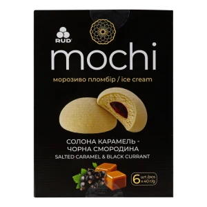 Морозиво пломбір Солона Карамель-Чорна Смородина Mochi Rud к/у 6х40г