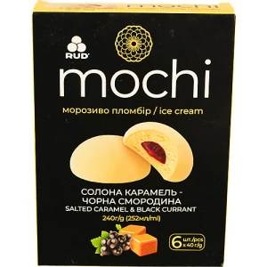 Морозиво пломбір Солона Карамель-Чорна Смородина Mochi Rud к/у 6х40г