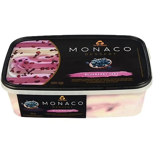 Морозиво Три Ведмеді 10% двошарове Blueberry tart Dessert Monaco