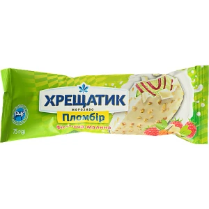 Морозиво Хрещатик 75г фісташка малина біла глазур
