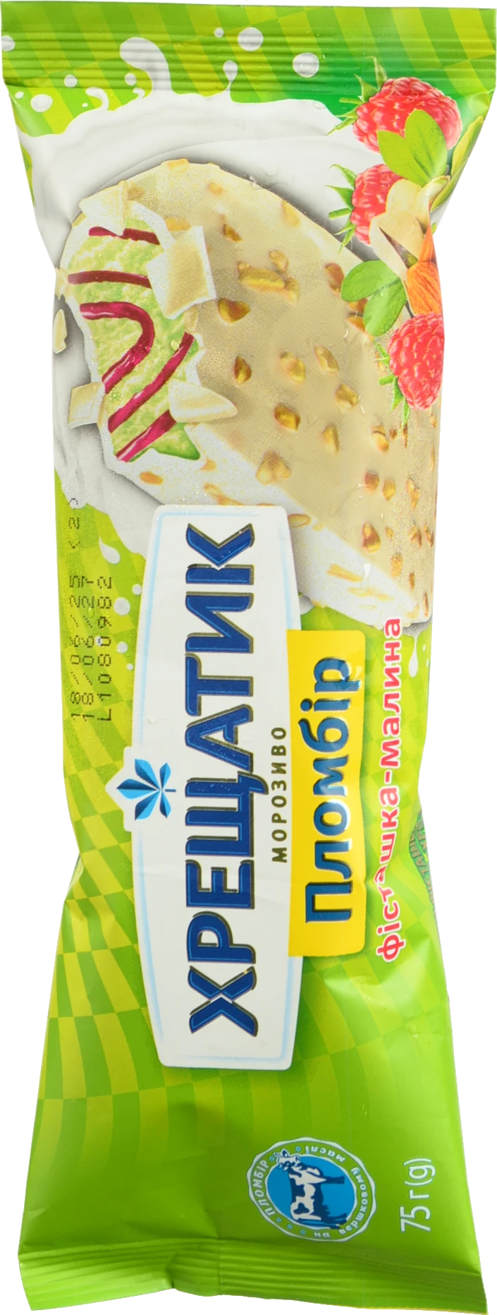 Морозиво Хрещатик 75г фісташка малина біла глазур
