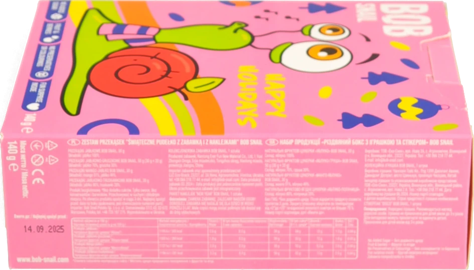 Набір продукції з іграшкою та стікером Різдвяний бокс Bob Snail к/у 140г