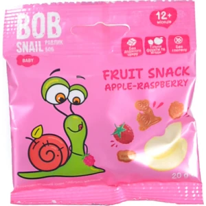 Снек фруктово-ягідний для дітей від 12міс Apple-raspberry Baby Bob Snail м/у 20г