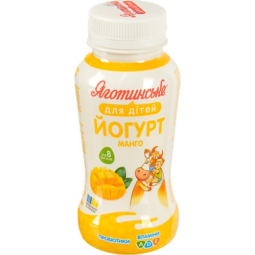 Йогурт Яготинський 185г 1.5% д.дітей манго
