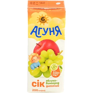 Сік Агуня 0.2л яблуко виноград