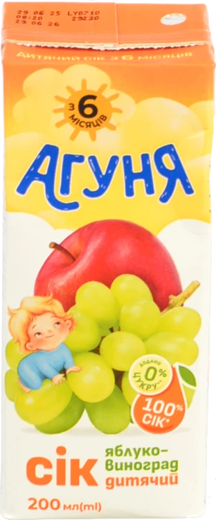 Сік Агуня 0.2л яблуко виноград