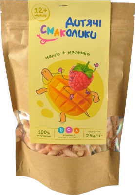 Кукурудзяні палички Дитячі Смаколики з манго та малиною 25г
