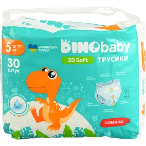Підгузники-трусики Dino Baby 5 12-17кг 30шт