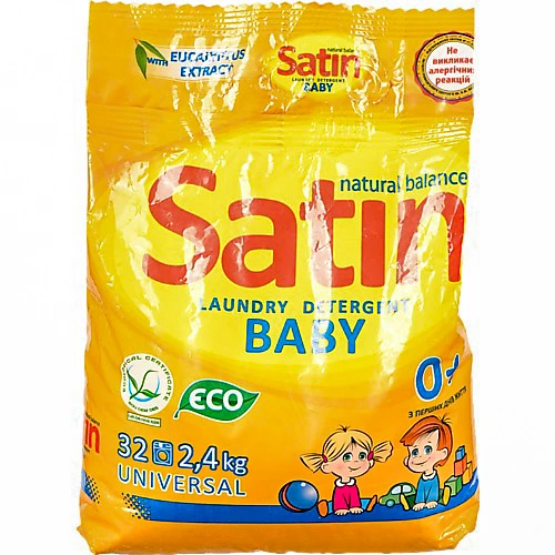 Порошок пральний для дитячого одягу безфосфатний Universal Baby Satin Natural Balance 2.4кг