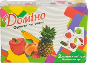 Гра настільна для дітей від 3 років №30764 Доміно Фрукти та овочі Мир Лео 1шт