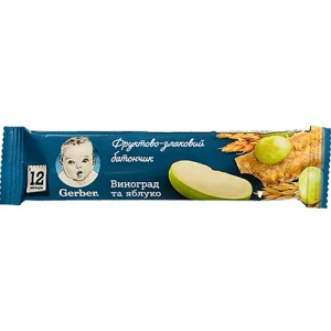Батончик для дітей від 12міс фруктово-злаковий Виноград та яблуко Gerber м/у 25г