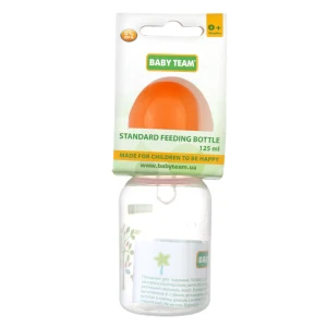 Пляшечка для годування з силіконовою соскою 125мл Baby Team 1шт