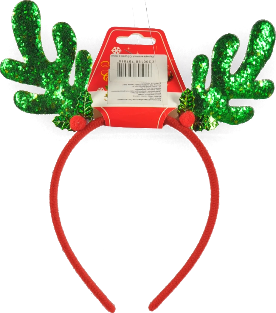 Карнавальний Обідок з блискітками Роги в асортименті