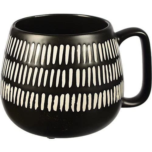 Чашка керамічна тип 4 чорна з візерунком