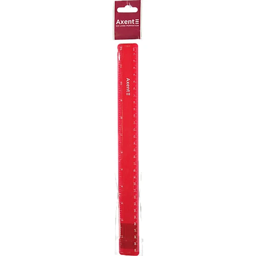 Лінійка пластикова 30см матова бордова