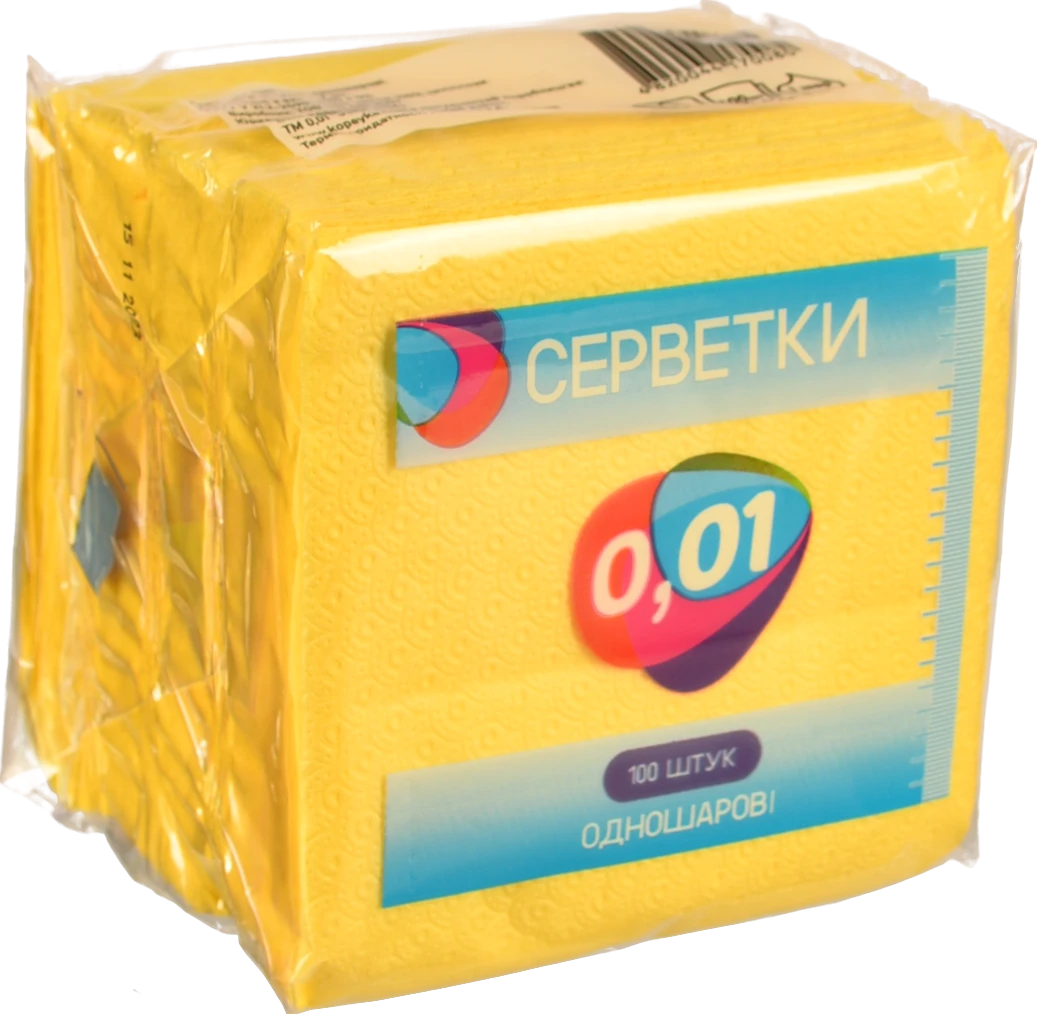 Серветка 0.01 100шт жовта