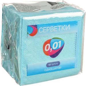 Серветки 0.01 100шт блакитні