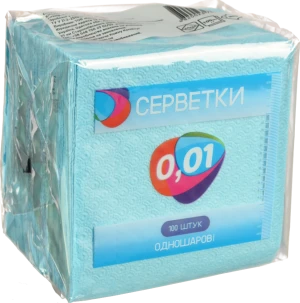 Серветки 0.01 100шт блакитні