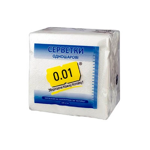 Серветка 0.01 100шт біла