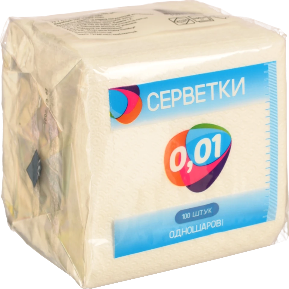Серветка 0.01 100шт біла