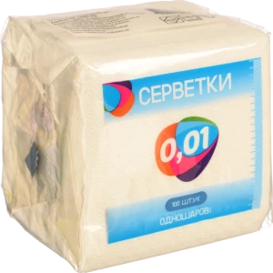 Серветка 0.01 100шт біла