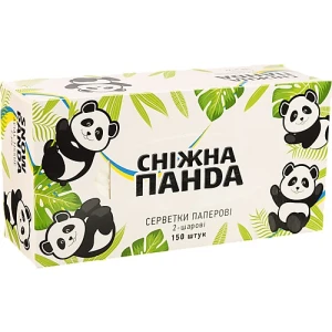 Серветки паперові 2-х шарові Сніжна панда 150шт