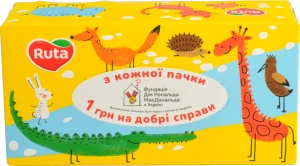 Серветки косметичні Ruta Kids 155л 2ш білі пенал