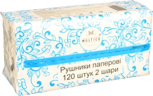 Рушник Multico паперовий білий 2 шар.120шт