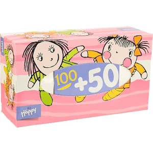 Хустинки паперові універсальні 2-х шарові Happy Bella 150шт