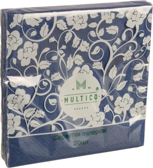 Серветки Multico 33Х33 20шт трішарові сині