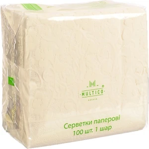 Серветки Multico 33х33 100шт 1шар білі