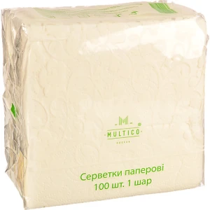 Серветки Multico 33х33 100шт 1шар білі
