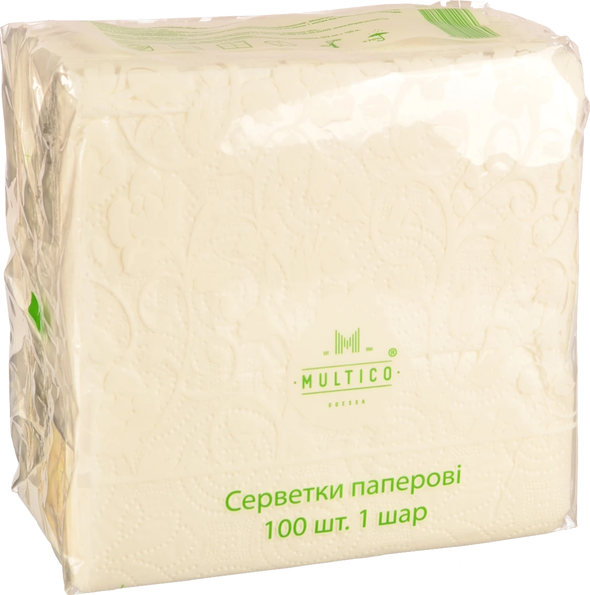 Серветки Multico 33х33 100шт 1шар білі